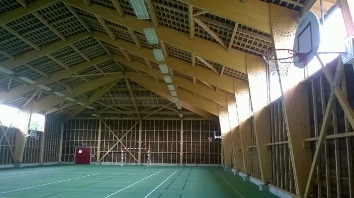 salle sport structure bois lamellé collé